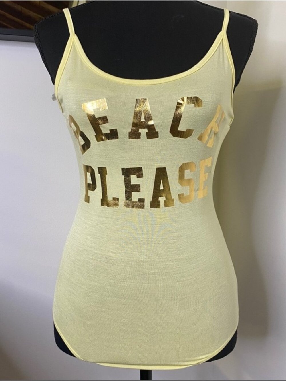 yellow tank top